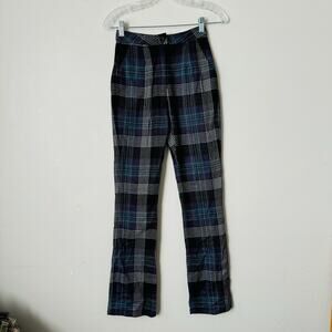 Unif Blue And Purple Plaid High Waisted Straight Leg Pants Women’s Size 23